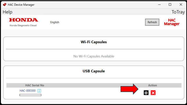 device manager when connected